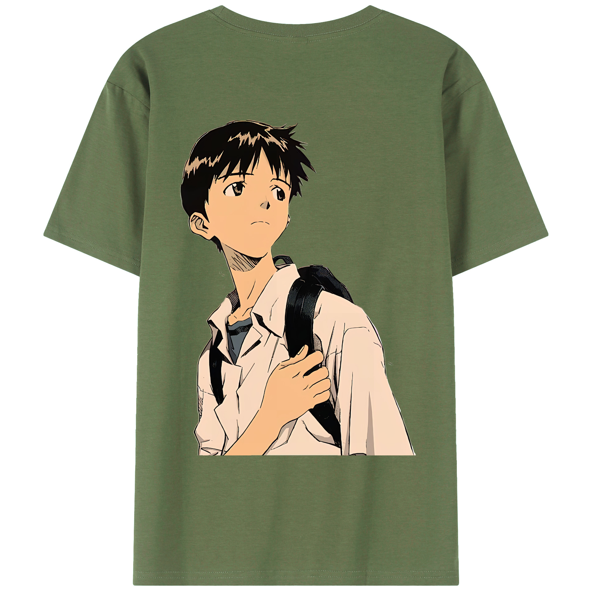 （画像用） EVA 新世紀エヴァンゲリオン 綿100％ メンズ半袖Tシャツ（バックプリント） 通気性